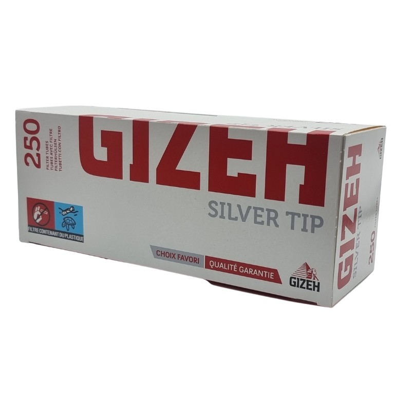 Gizeh Silver Tip 250 cigarettes filter tubes