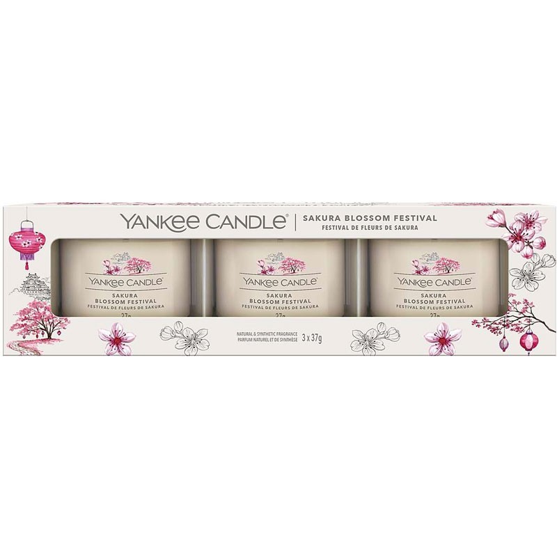 Yankee Candle Coffret Cadeau YC Sakura Blossom Festival Filled Votive 3pack