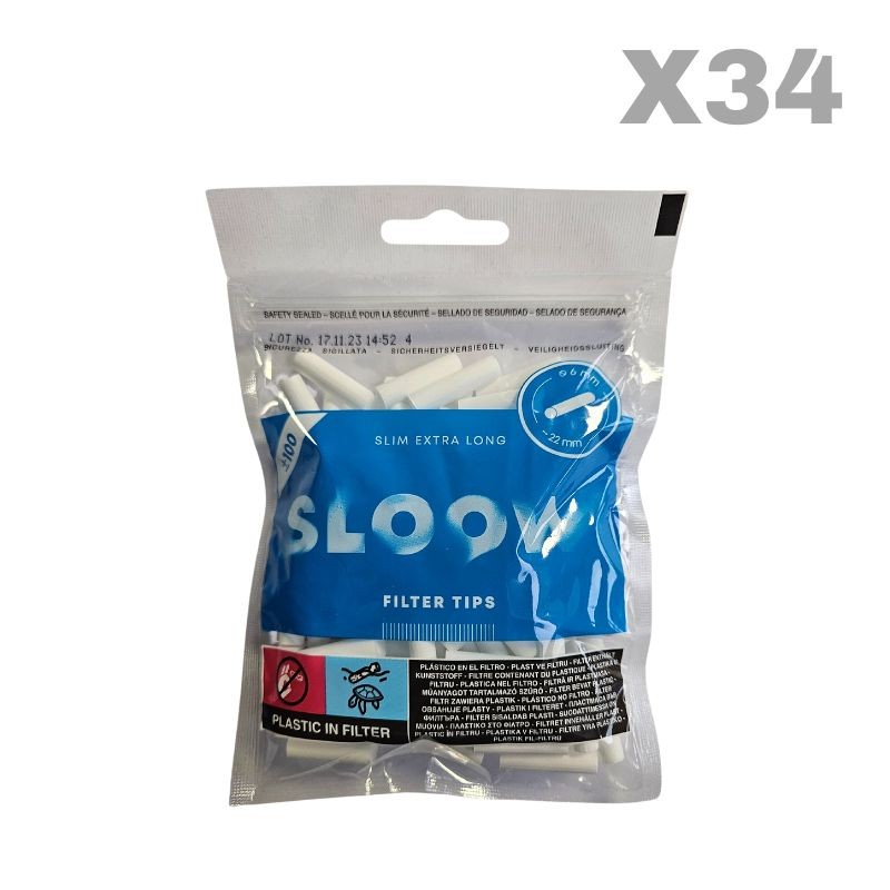 Sigaretten Filtertips Sloow Slim Extra Long Filters bag 6mm